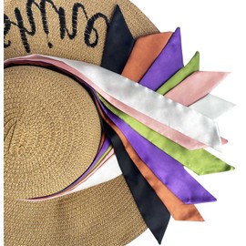 Kcctoo - Bufandas brillantes para mujer, con asa de mano, banda, para el cabello, cuello, regalos de moda, 6 piezas de color azul puro, 4*100cm