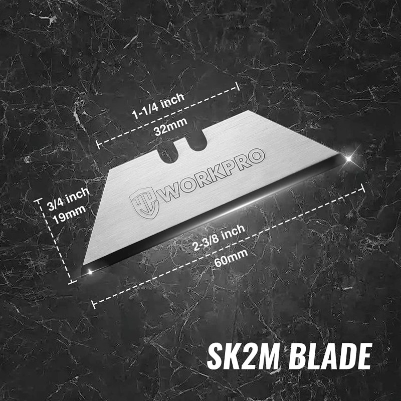 WORKPRO Premium Utility Knife Blades, TAC Diamond Coated SK2M, 10-Pack