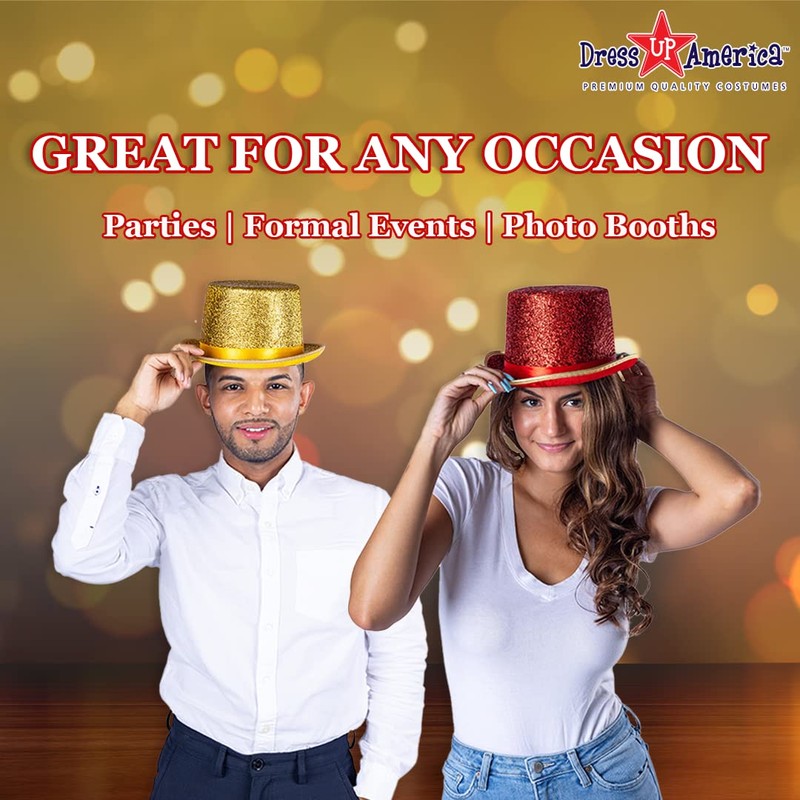 Dress Up America Top Hats for Adults - Shiny Tuxedo