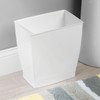 iDesign Small Rectangular Bathroom Trash Set of 2-White Waste Can
