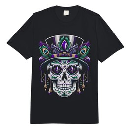 Mardi Gras Skull Top Hat New Orleans Witch Doctor Voodoo Comfort Colors Adult Heavyweight T-Shirt