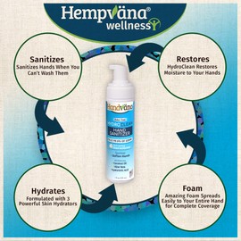 Handvana HydroClean Foam Hand Sanitizer - Alcohol-Free Foam Sanitizer Kills 99.9% of Germs & Softens Hands, Odor-free, Unscented Sanitizing Formula with Coconut Oil, Aloe Vera, & Hyaluronic Acid