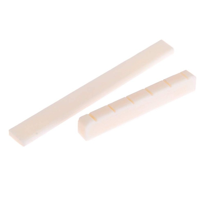 Alnicov Guitar Saddle Nut Cattle Bone Slotted for 6 String