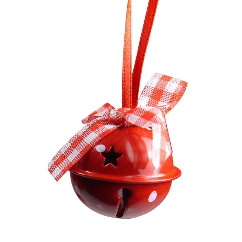 khevga traditional christmas tree ornaments: Metal bell tree decorations set