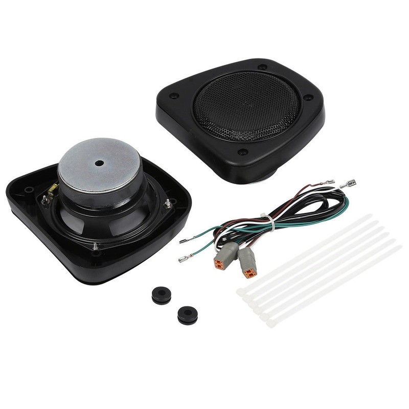 XFMT Black Audio Fairing Lower Speaker Kit Compatible with Harley