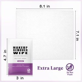 Paquete De 100 Toallitas Desmaquillantes Individuales Con Aroma A Lavanda. Toallitas Limpiadoras Faciales A Granel. Toallitas De Viaje Para La Limpieza Facial Y El Cuidado De La Piel.