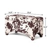 Adeco 29.8 inch Fabric Storage Ottoman Bench Footstool,Nailhead Trim Upholstered