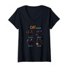 Womens Black Cat Moods Black Cat Animal Owner V-Neck T-Shirt