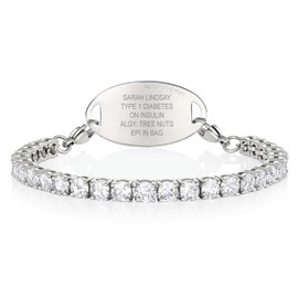 American Medical ID Tennis Bracelet Medical ID 5 Lines of Engraving