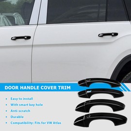 DLOVEG Exterior Door Handle Cover Compatible for 2018 2019 2020 2021 2022 2023 VW Atlas Accessories for Volkswagen Atlas Door Handle Protectors Trim with 4 Holes for Auto Lock Sensors