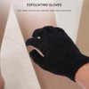 Guantes de Ducha Exfoliantes Negros de Poliéster, 4 Pares