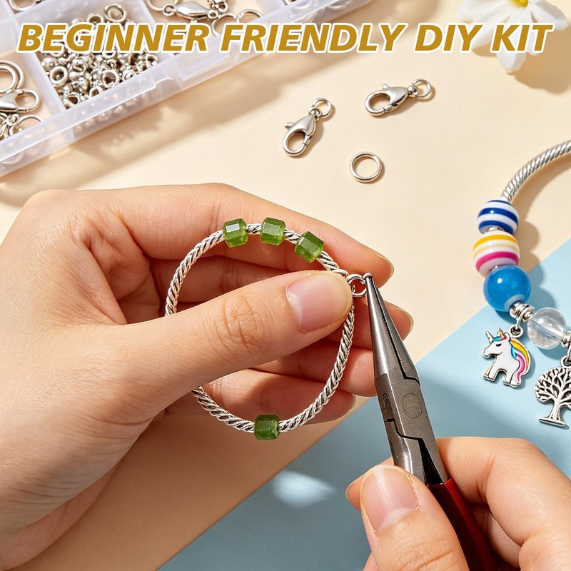 710 Pcs Jewellery Earring Making Kit with Jump Rings Pliers