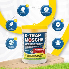 Adama Outdoor Fly Trap with Natural Bait K-TRAP Fly Ecological Trap for Flying Insects for Gardens and Stables Catches Dipteras and Brakes without Insecticides