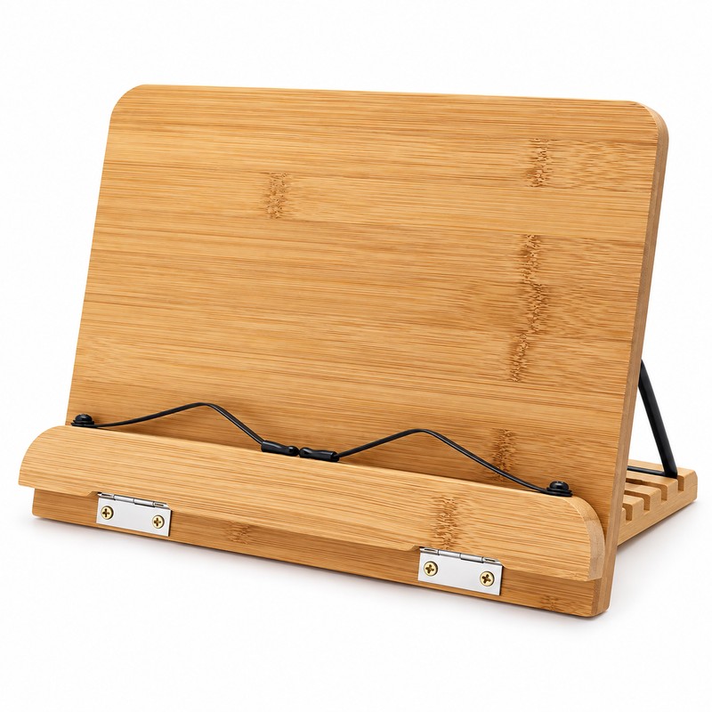28 x 20 cm Adjustable Bamboo Book Stand with Page