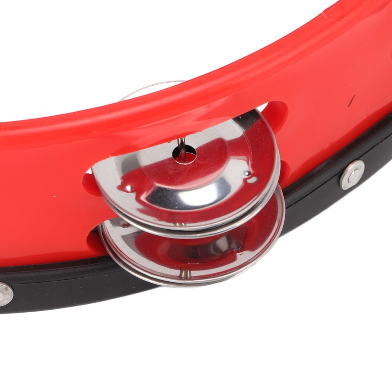 Tambourine Single Row Metal Jingle Bells Handheld Percussion Drum Instrument