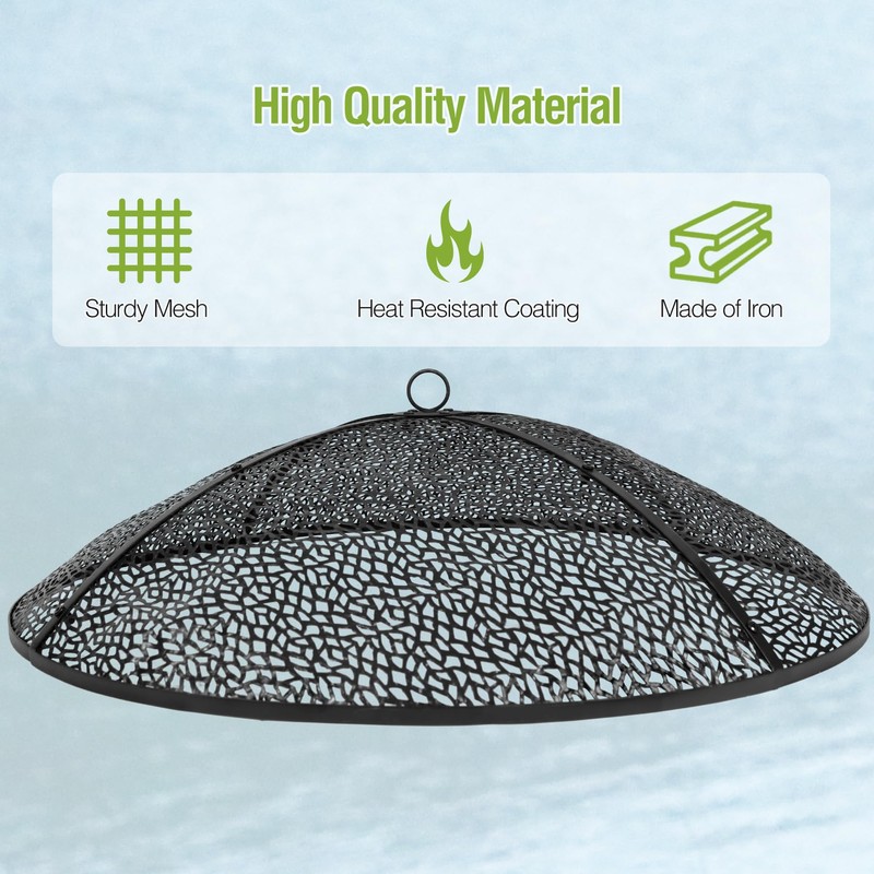 REDCAMP 36Inch Fire Pit Spark Screen, Collapsible Fire Pit Screen