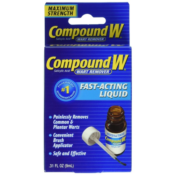 Compound W Wart Remover, Maximum Strength, Fast-Acting Liquid, 0.31 oz