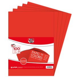 FIXO Paper 65009251 Pack of 100 Sheets of 80 g Paper A4 Red