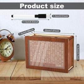 Cash Vault Wooden Savings Box, Money Box with Counter Money Vault for Cash Wood Piggy Banks Money Saver Challenge Tin for Coin Banknote Gift for Kids Adults(Dark Brown, £10,000)