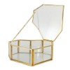 Flip Love Heart Shaped Geometric Glass Jewelry Box Glass Ring