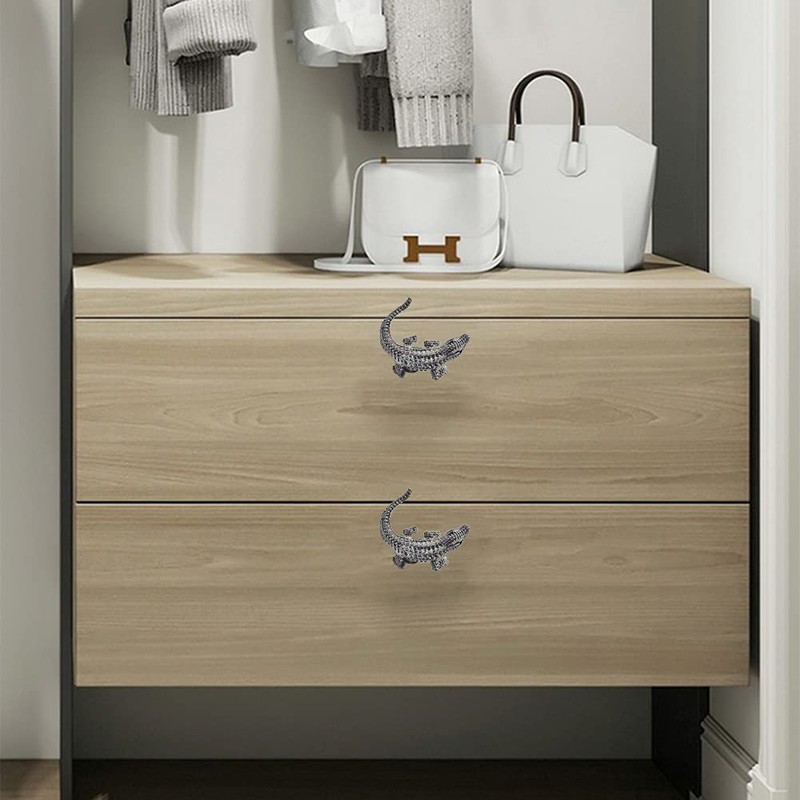 Beyoo Decorative Crocodile Shape Knob Door Handle Cabinet Drawer Cupboard