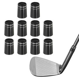 PATIKIL Golf Ferrules, 10 Pack Tapered Golf Club Ferrules Golf Shaft Ferrules with Dual Chrome Ring for Taper Tip Iron Wedge Shaft 0.535" OD 0.374" ID