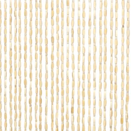 HYVAKUPPA 35.5" x 75" Bamboo and Wood Beaded Curtain for Doorway 52 Strands Handmade Bohemian Door Beads Curtain Boho Hanging Room Divider for Bedroom Living Home Deco, Beige