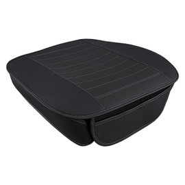 Elegant Choise Premium Car Seat Cushion,Driver Seat Cushion with Comfort Memory Foam & Non-Slip Rubber Bottom for Vehicles and Office Chair or Home,with Breathable PU Leather(Black All)