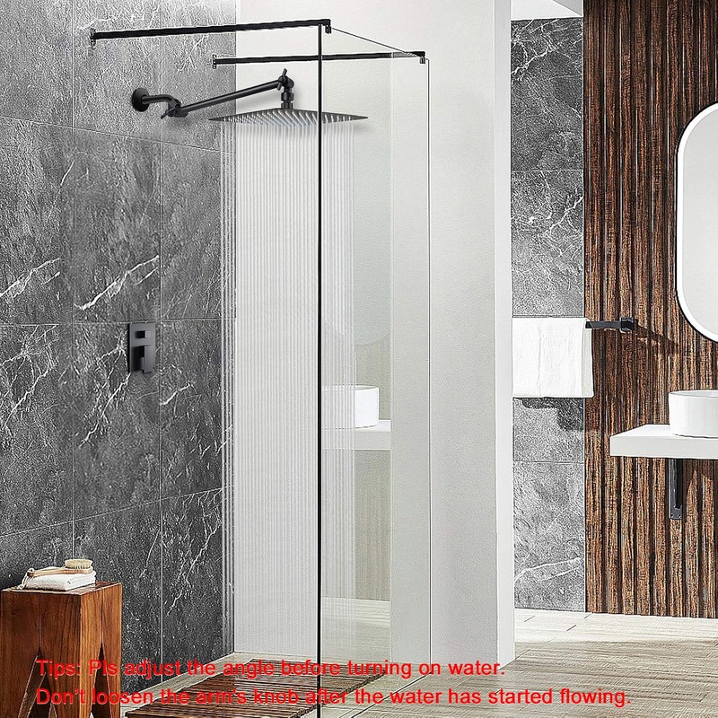 NearMoon Rain Shower Head with 11’’ Adjustable Extension Arm, Large