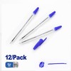 BAZIC Pure Blue Stick Pen (12/Pack)