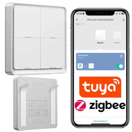 Sone Smart One Szenenumschaltung Zigbee 3.0 Smart Life/Tuya App kompatibel mit Alexa/Google Home 4 Taste 12 Szenenwechsel weiß