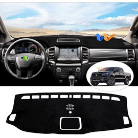 CARTIST Dash Cover Fits for Ford Ranger 2019 2020 2021 2022 (Without HUD), Dashboard Cover for Ranger Accessories, Dash Mat Anti-Slip Silicone Back