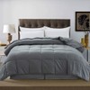 DOWNCOOL Down Alternative Quilted Comforter- Dark Grey Lightweight Duvet Insert