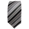 TigerTie - Slim Designer Tie in Striped, Anthracite, black, grey,