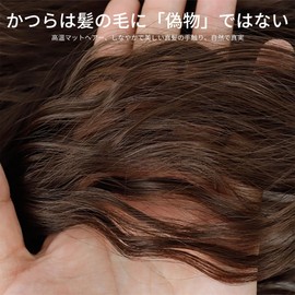 [LANJING] Wig Piece Extensions Wavy Curly Hair Long Fashion Heat Resistant Silk Material Length 23.6 inches (60 cm) (Design: Dark Brown, 1 Piece)