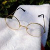 OTC Round Wire Rim Glasses Costume Accessory, Gold, One Size