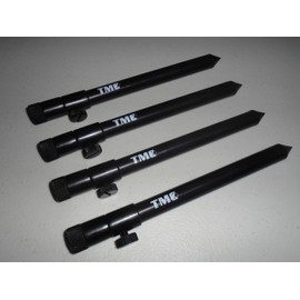 TMC 4 x Aluminium Bank Sticks 20-35 cm's. Rod Rests, Buzz Bar, Alarms. Fishing. 16mm Diameter