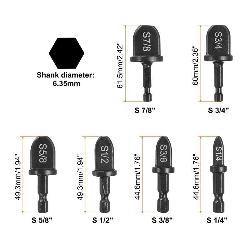 sourcing map 12Pcs Swaging Tool Drill Bit Set HVAC Repairing
