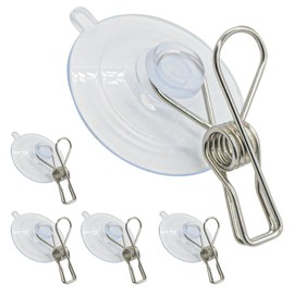 XJKJSX XJKJ 12 Pcs Suction cup clamp plastic circular suction cup clamp holder with clip suction cups used for hanging heavy-duty home office accessories, Transparent, PDXPJ-12P
