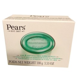 Pears Transparent Soap Bar 3.53 oz With Lemon Flower Extracts Gentle & Pure