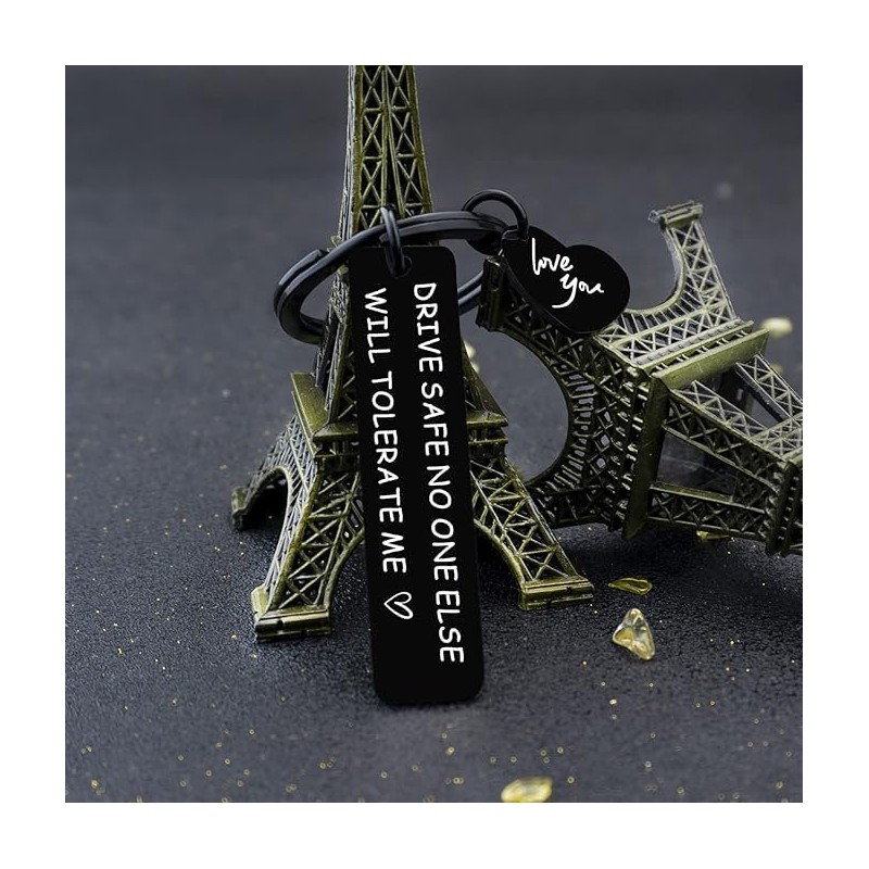 Valentines Day Gift Drive Safe Keychains for Boyfriend Husband Presents