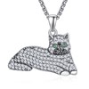 TANGPOET Cat Necklace Gifts for Women Girls Silver 925 Cat