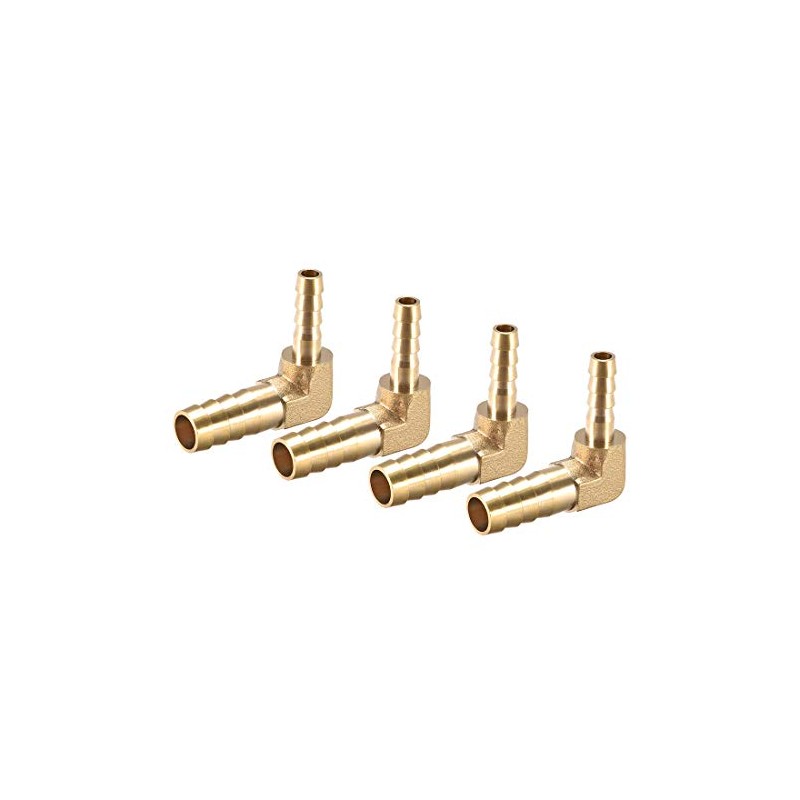 sourcing map Hose Adaptor Brass 90 Degrees 10 mm to