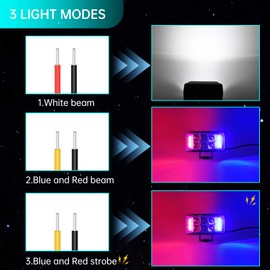 Windance 2 Pack 3.2Inch Strobe LED Pod Lights,Blue Red Flashing Side Shooter Spotlight 3 Modes Offroad Emergency Driving Cube DRL Lights for Tractor Plow Truck TV UTV SUV 4x4 Boat Motorcycle