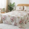 Zusbest King Floral Bed Sheets, Soft 100% Cotton Pink &