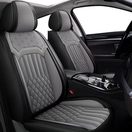 TTX Car Seat Covers Full Set Fit for Chevy Silverado 1500 2500HD 3500HD 2007-2024 2025 Breathable Leather Seat Protector with Airbag Compatible Automotive 5 Seat Cushions Cover(Grey)