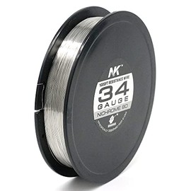NK Nichrome Wire Ni80 Electric Resistance Wire Ni80Cr20 AWG 34 Gauge 1000ft Spool for Heating Element (Ni80 34g 1000ft)