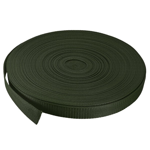 MECCANIXITY Lightweight Polypropylene Webbing Strap 1" 50 Yards Army Green