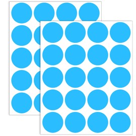 Yeachlaing 1.5" Round Colored Removable Stickers Labels - Blue,Pack of 500