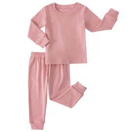 Kids Thermal Underwear Set Toddler Winter Base Layer Ultra Soft Long Johns for Little Girls (Pink,4Years)